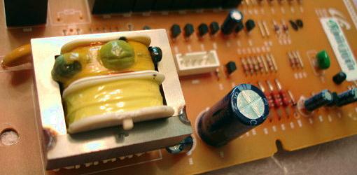 tablero de control de microondas