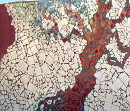 Mosaico realizado en una pared exterior Mosaico realizado en una pared exterior