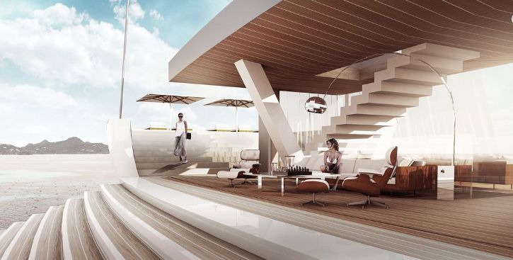 La escalera del yate Salt.