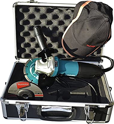Amoladora angular fotográfica Makita, 125 mm en maletín de transporte con accesorios 720 W, GA5030RSP1