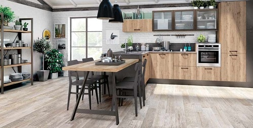 Imagen de Hermosa cocina hecha con paredes encaladas Hermosa cocina con paredes encaladas