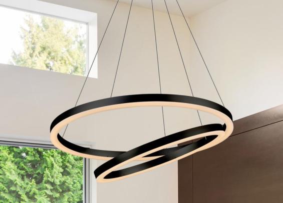 Araña led moderna moderna Una moderna lámpara de araña led.