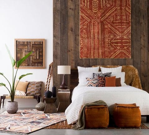Interior en estilo africano.