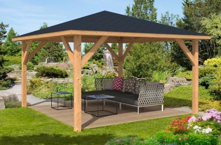 Un cenador de madera.